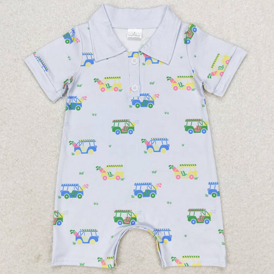 Baby Infant Boys Rompers Golf Blue Short Sleeve Summer Rompers SR0982