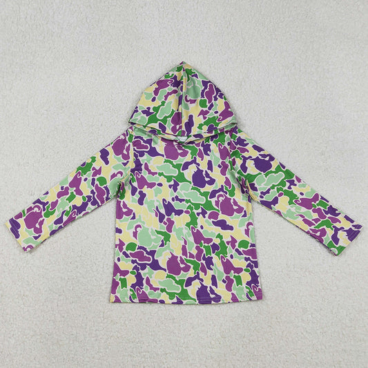 Baby Boys Clothes Mardi Gras Camo Long Sleeve Hoodies Top BT1507 12.3