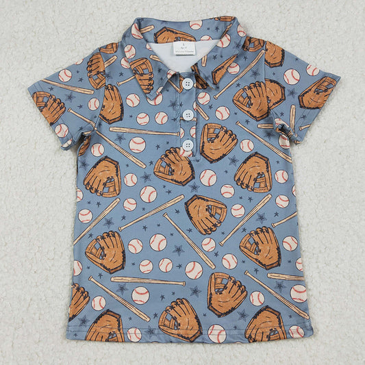 Baby Boys T-shirts Stars Baseballs Button Polo Shirts Top BT1581 12.20