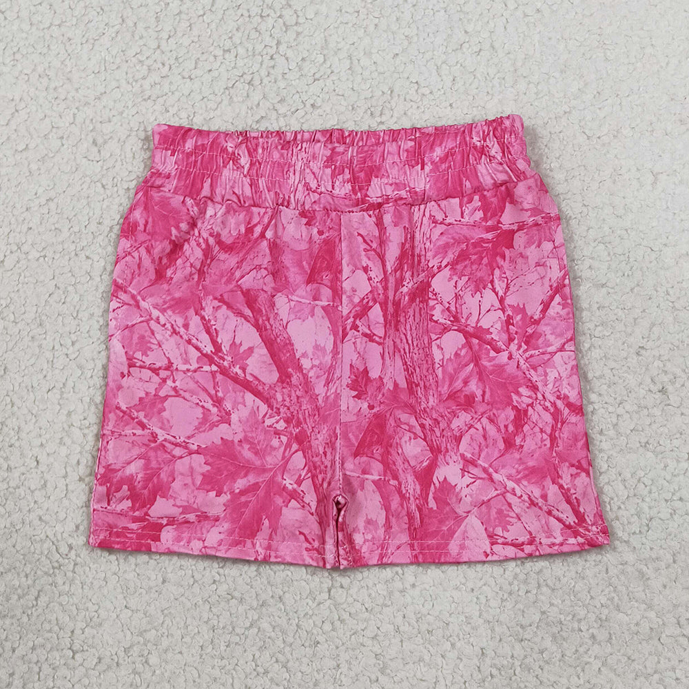 Baby Girls Shorts Pink Leaves Camo Pockets Short Bottom SS0993