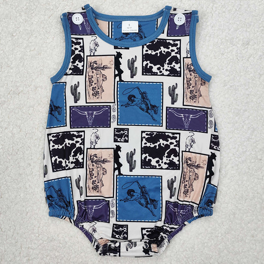 Baby Infant Boys Rompers Western Rodeo Cow Cactus Rompers SR2700 3.10