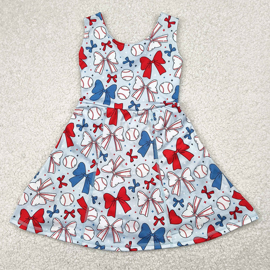 Baby Girls Dress Baseball 4th Of July Yoga Active Wear Skort Knee Length Dresses GSD2150 4.10