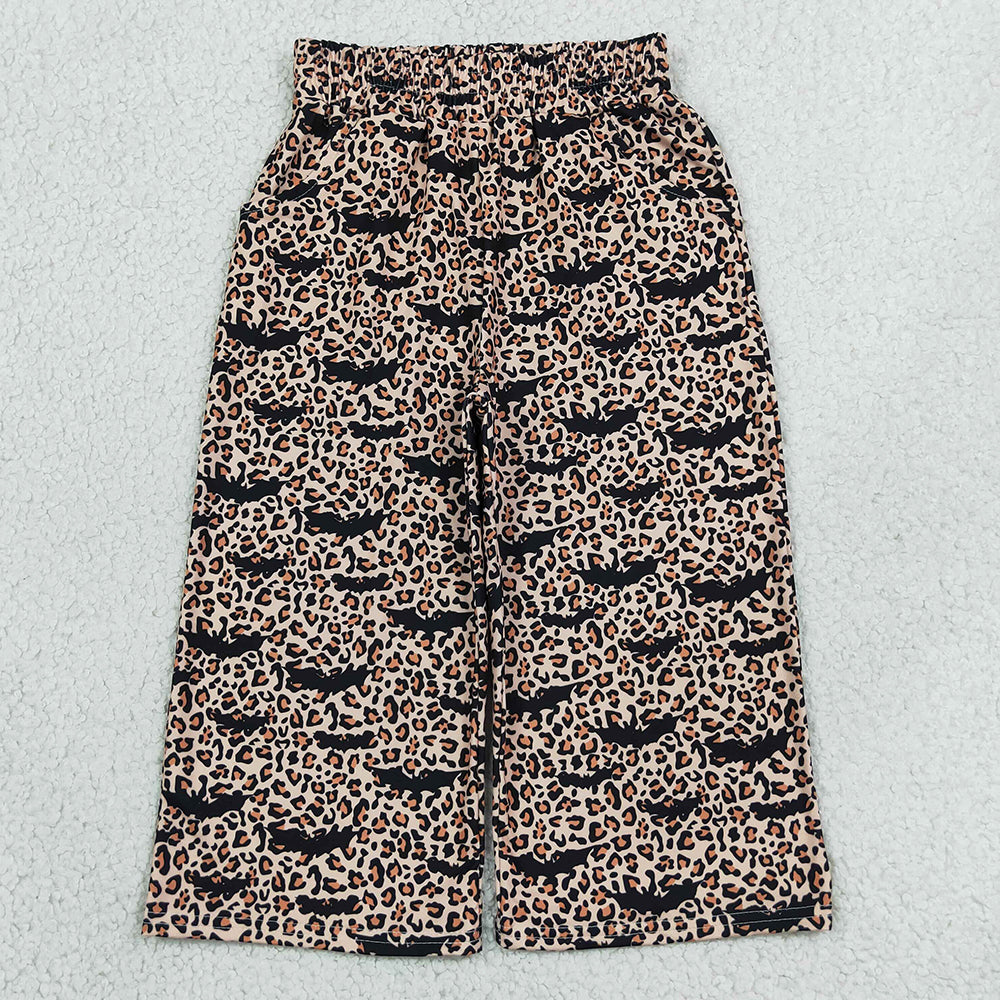 Baby Girls Pants Bats Leopard Halloween Pockets Straight Pants Bottom P1133