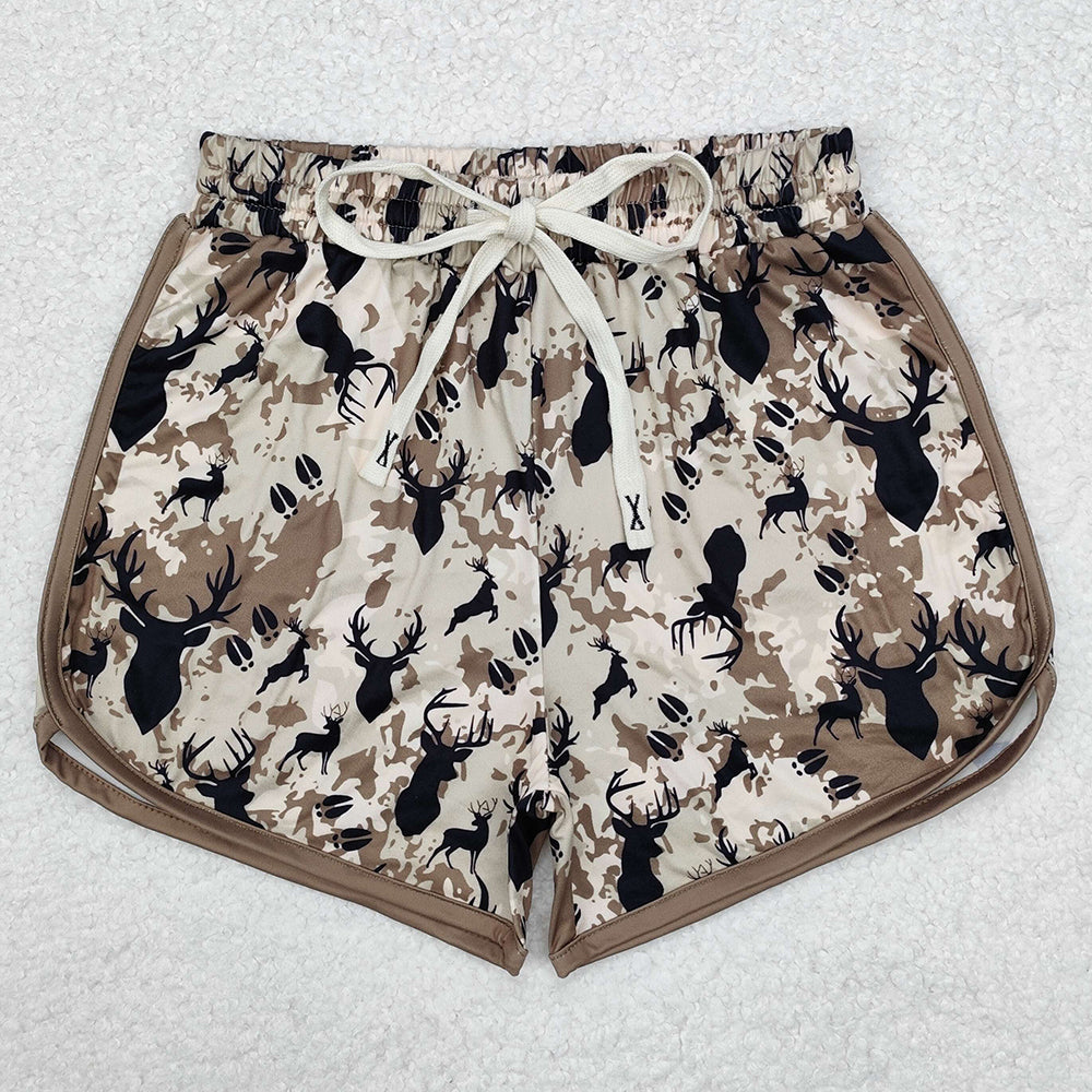 Adult Women Shorts Green Deer Hunting Summer Shorts SS0371