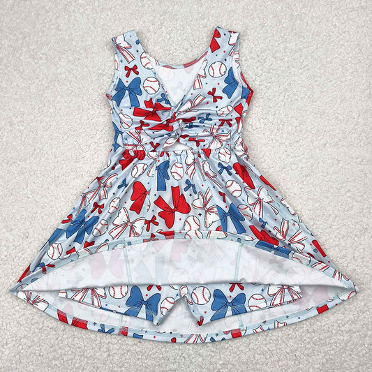 Baby Girls Dress Baseball 4th Of July Yoga Active Wear Skort Knee Length Dresses GSD2150 4.10
