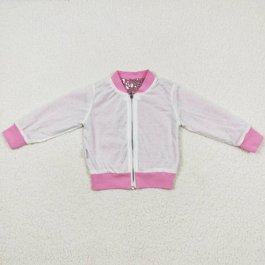 Baby Girls Coat Pink Concert Wear Singer Long Sleeve Sequin Jackets GT0541