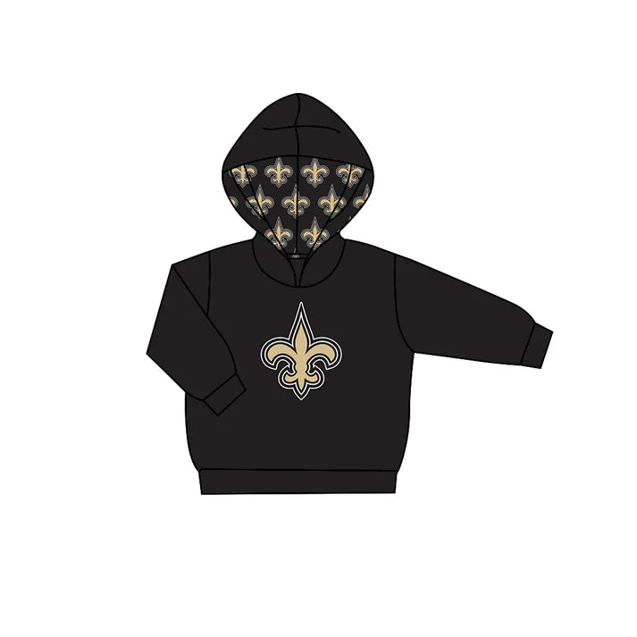 Preorder (moq 5)Baby Boys Black Long Sleeves Trident Team Hoodies Top 7.21