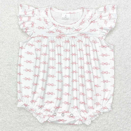 Baby Girls Rompers Pink Bows Flutter Sleeve Rompers SR1933