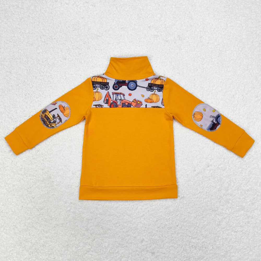Baby Boys Clothes Tops Pumpkin Digger Long Sleeve Pullovers Tops BT0695