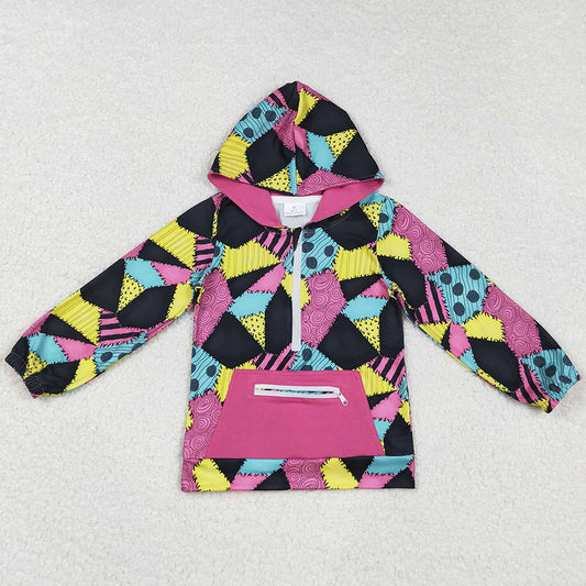 Baby Girls Clothes Colorful Aztec Pocket Zipper Halloween Hoodies Top GT1137 9.2