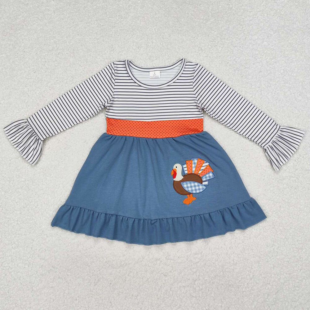 Baby Girls Dress Thanksgiving Turkey Knee Length Dresses GLD0731