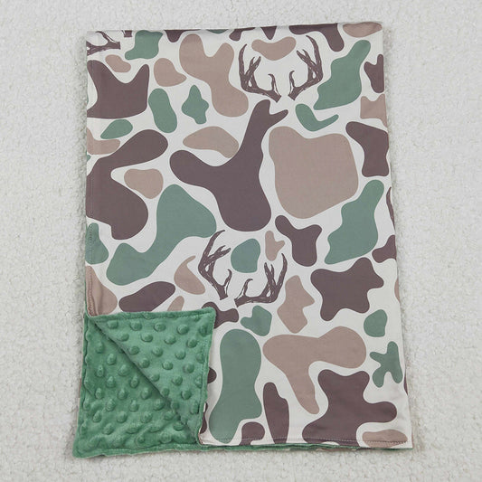 Baby Kids Blankets Green Khaki Deer Camo Hunting Blankets BL0226 11.15