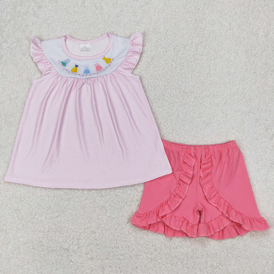 Baby Girls Clothes Pink Princess Tunic Top Ruffle Shorts Sets GSSO2125