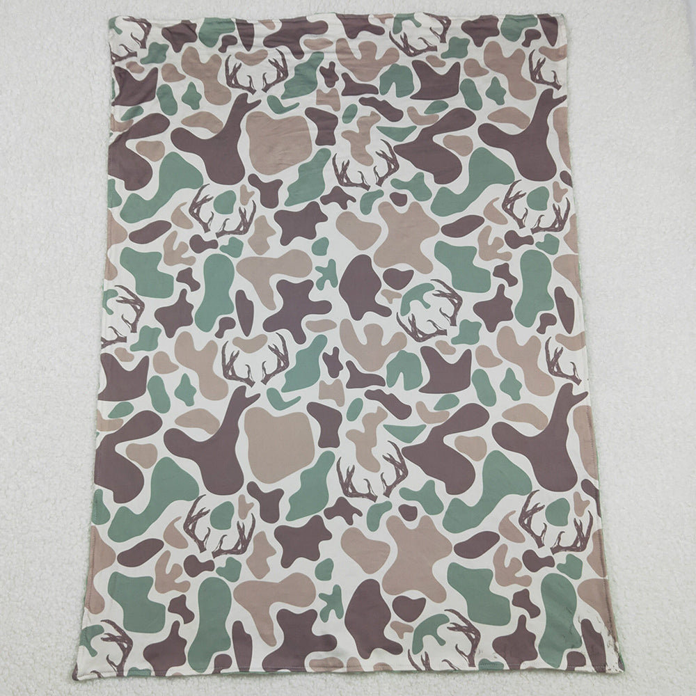 Baby Kids Blankets Green Khaki Deer Camo Hunting Blankets BL0226 11.15