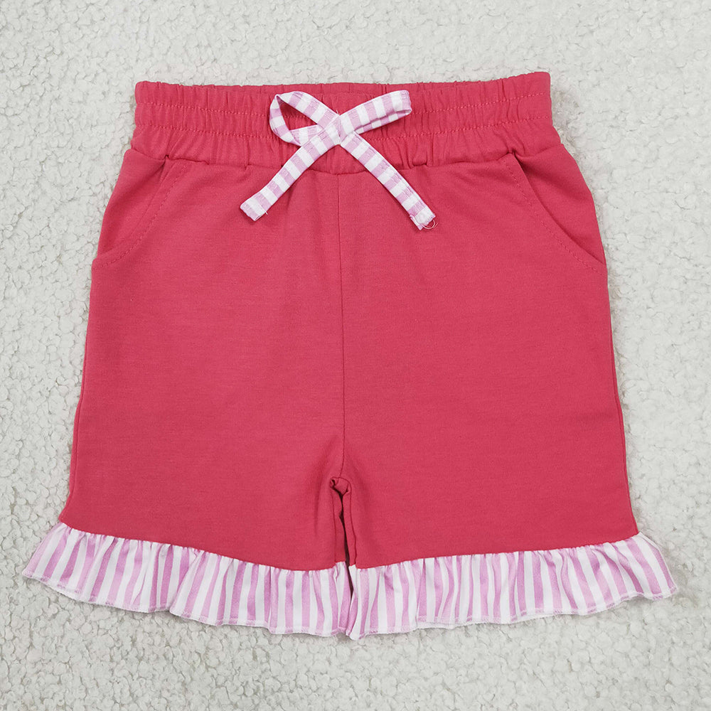 Baby Girls Watermelon Red Stripe Bow Pockets Shorts Bottom SS1001