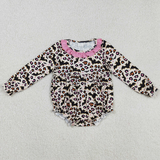 Baby Girls Rompers Halloween Leopard Bats Ruffle Rompers LR2473 9.2