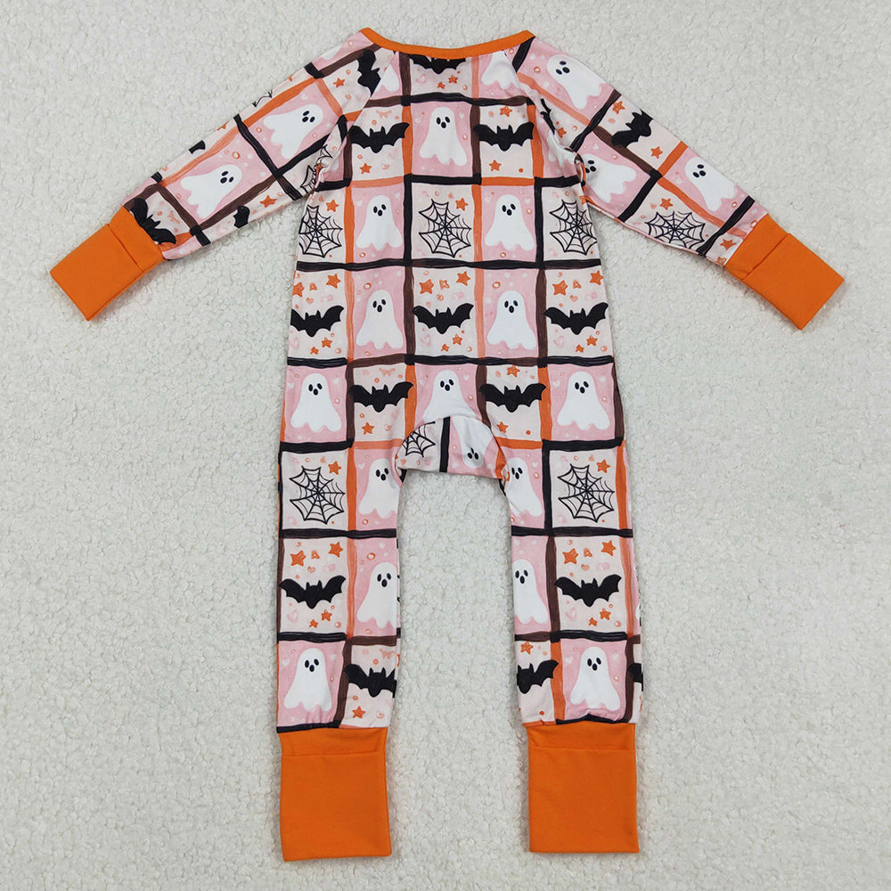 Baby Boys Rompers Ghosts Bats Halloween Girls Zipper Footie Rompers LR2539 9.2