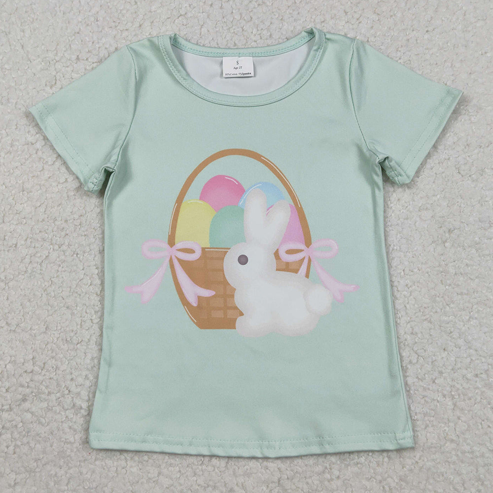 Baby Girls T-shirts Short Sleeve Rabbits Eggs Easter T-shirts Top GT1396 11.21