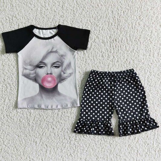 Hot Sale Girls Summer Cloting Boutique Toddler Baby Girls Clothes Fashion Outfits A5-3