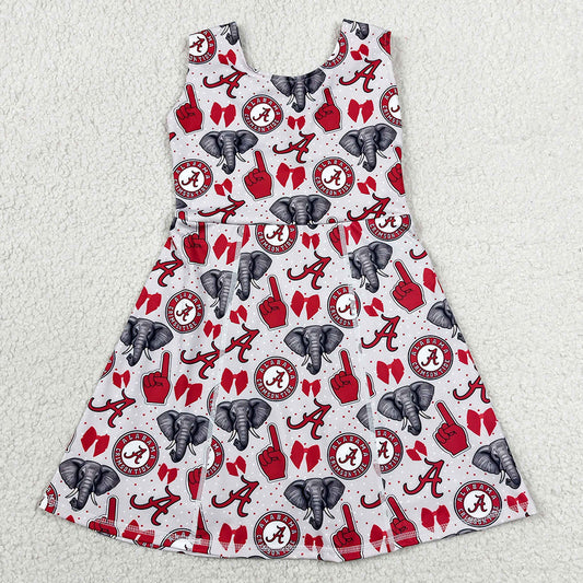 Baby Girls Dress Elephants A Bows Team Yoga Active Shorts Knee Length Dresses GSD3582