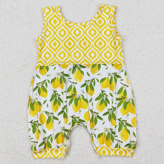 Baby Infant Girls Rompers Lemon Leaves Sleeveless Rompers SR2676 3.17