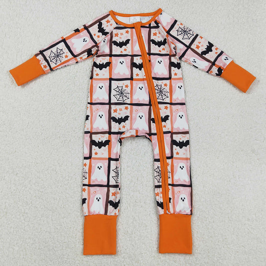 Baby Boys Rompers Ghosts Bats Halloween Girls Zipper Footie Rompers LR2539 9.2