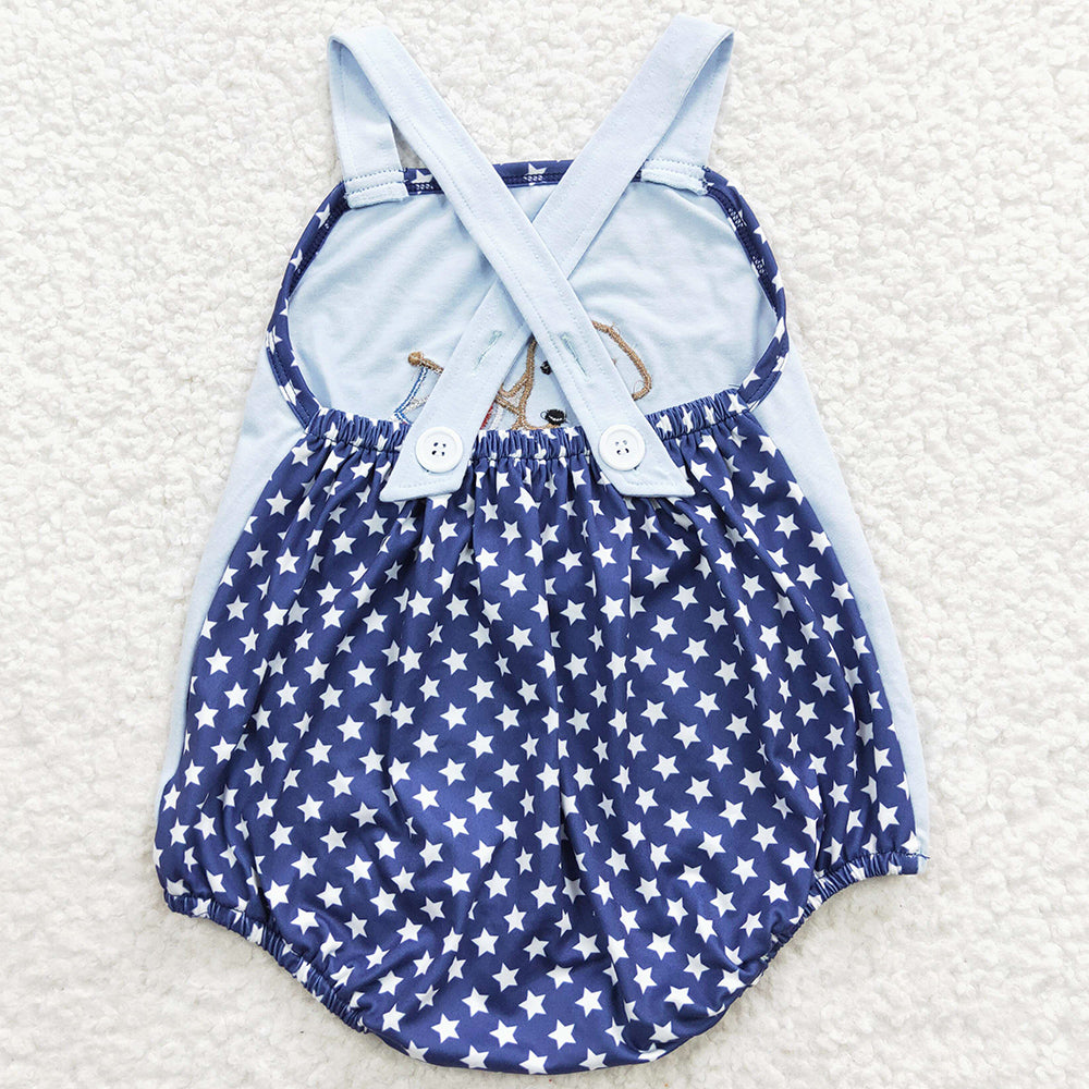 Infant Baby Rompers 4th of July Dog Embroidery Girls Rompers SR0331 SR0332