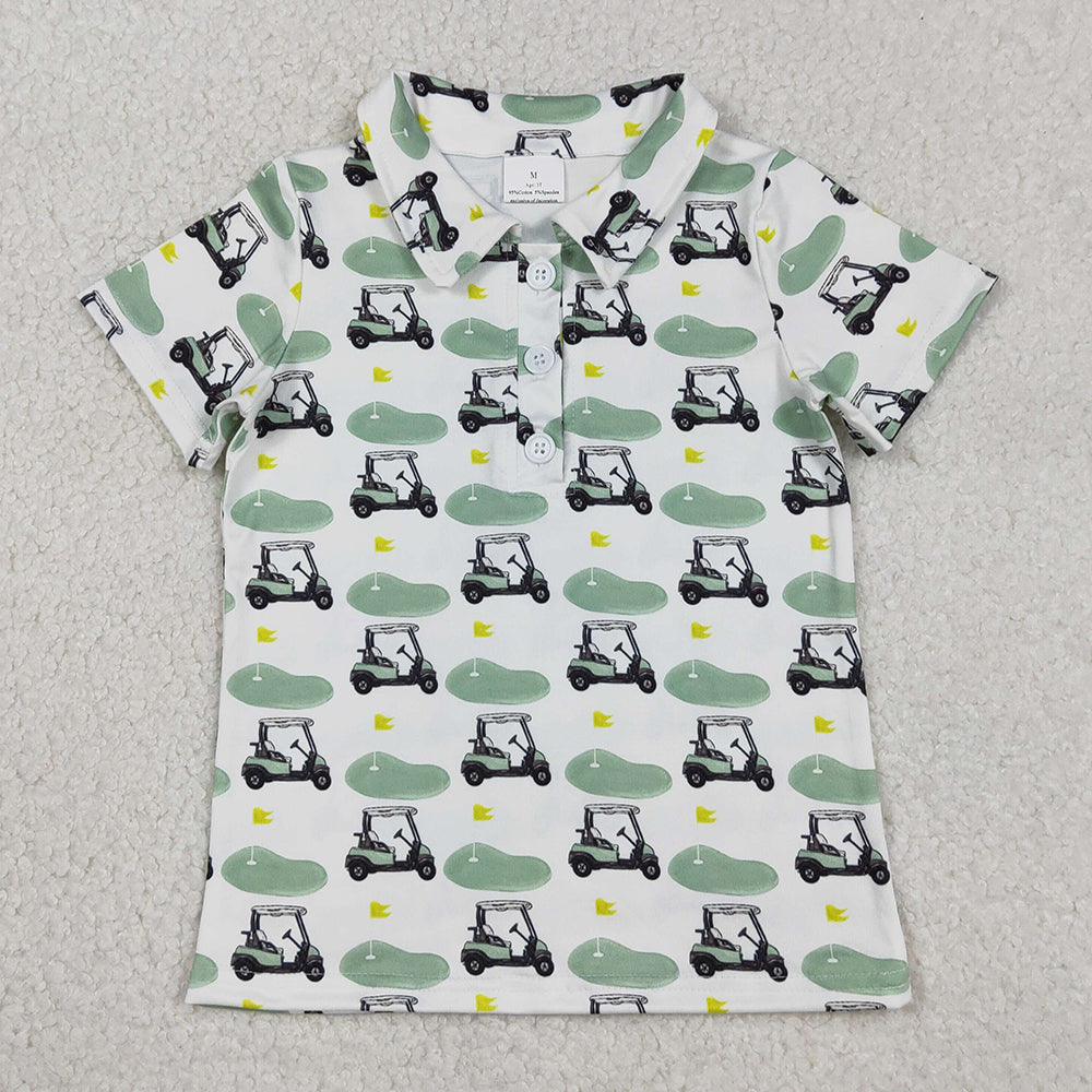 Baby Boys Clothes Green Flags Golf Button Polo Shirts Top BT1585 1.2