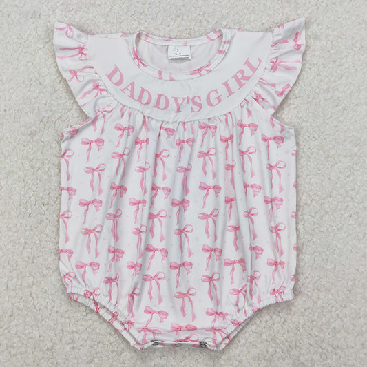 Baby Infant Girls Rompers Daddy's Girl Bows Flutter Sleeve Rompers SR2806 3.18