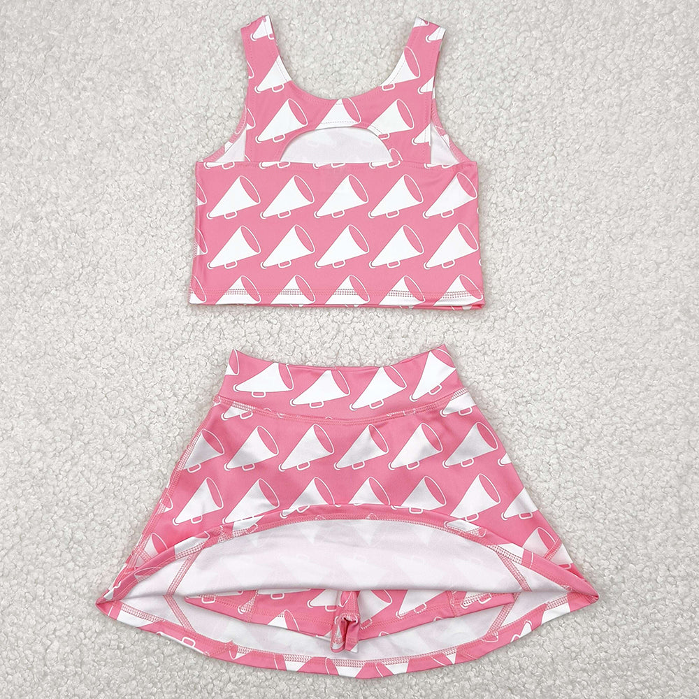 Baby Girls Yoga Clothes Cheer Athletic Active Wear Top Shorts Skirts Sets GSD1467 4.10