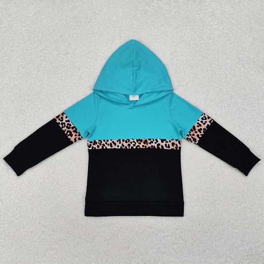 Baby Girls Clothes Leopard Long Sleeve Hooded Tops GT0846
