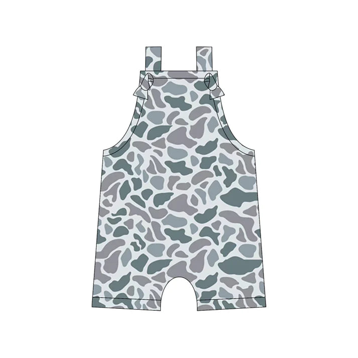 Preorder moq 5 Baby Boys Straps Old School Camouflage Rompers 5.12