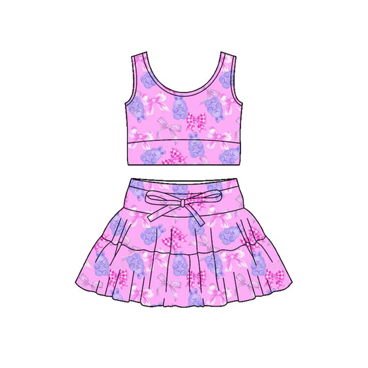 Preorder (moq 5)Baby Girls Rabbits Bows Vests Top Skirt Shorts Easter Clothes Sets 1.14