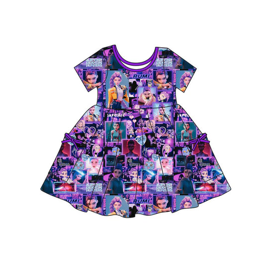 Preorder(moq 5) Baby Girls Cartoon Girls Pockets Knee Length Dresses 11.12
