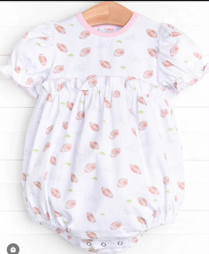 preorder(moq 5)Baby Infant Girls football pink short sleeve Rompers 7.21