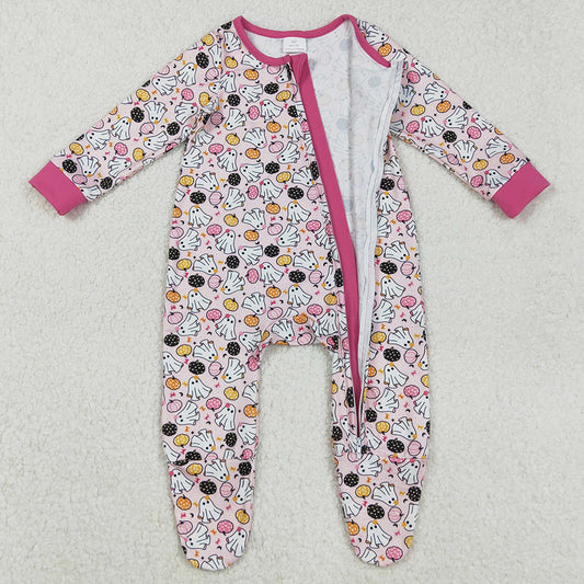 Baby Girls Rompers Ghosts Pumpkins Halloween Zipper Footed Rompers LR2506 9.1