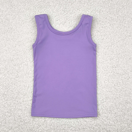 Baby Girls Yoga Vest Lavender Sleeveless Yoga Tee Shirts Vests GT0990 4.9