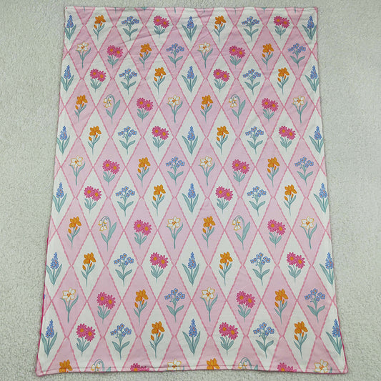 Baby Kids Blankets Colorful Flowers Checked Blankets BL0233