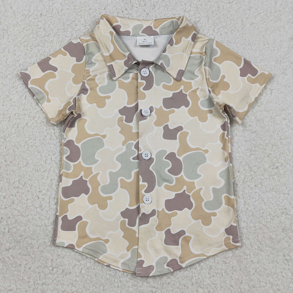 Baby Boys T-shirts Southern Khaki Camo Button Shirts Top BT1566 1.2