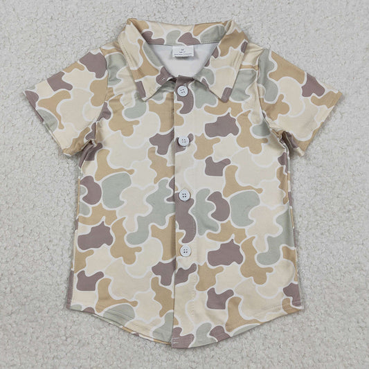 Baby Boys T-shirts Southern Khaki Camo Button Shirts Top BT1566 1.2