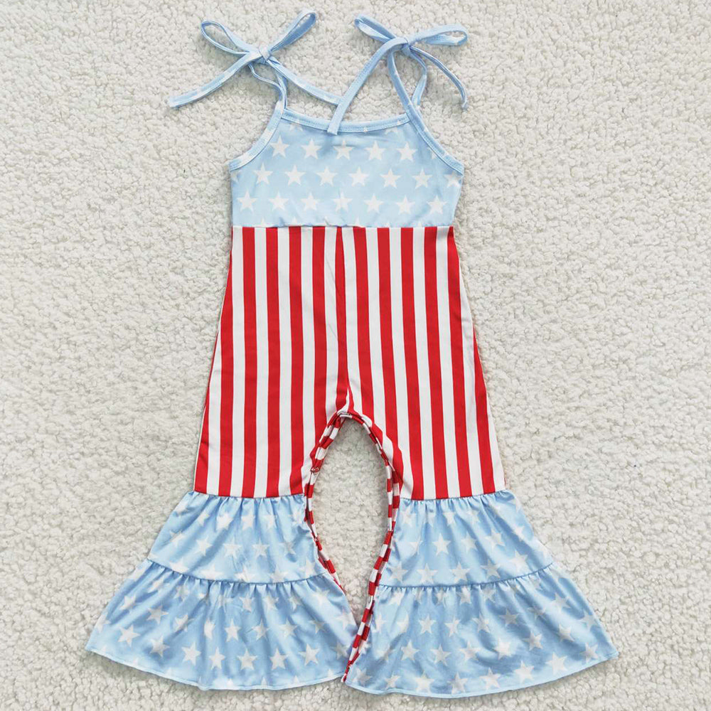 Baby Girls Jumpsuit 4th Of July Stars Bell Bottom Jumpsuits SR0385