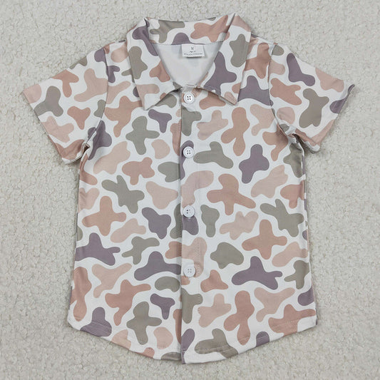 Baby Boys Clothes Southern Light Grey Khaki Camo Button Shirts Top BT1564 1.5