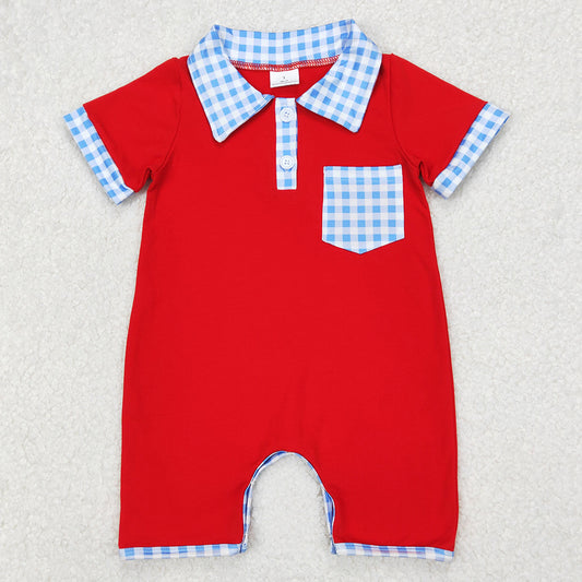 Baby Infant Boys Rompers Red 4th of July Pocket Rompers SR2352 3.20