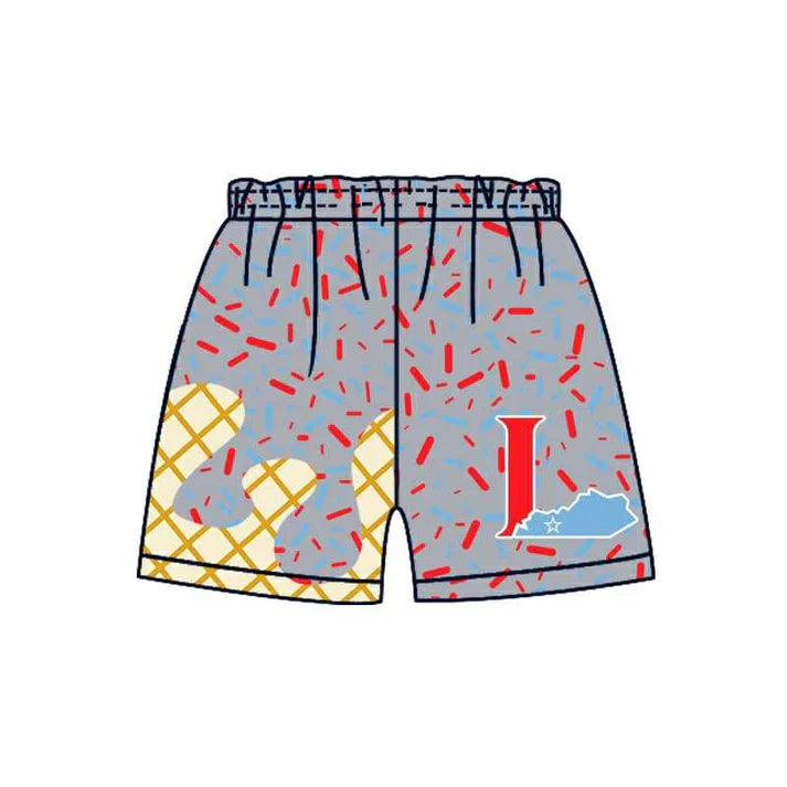 Preorder (moq 5)Baby Boys Drip Grey L Sprinkles Team Shorts Bottoms 6.26