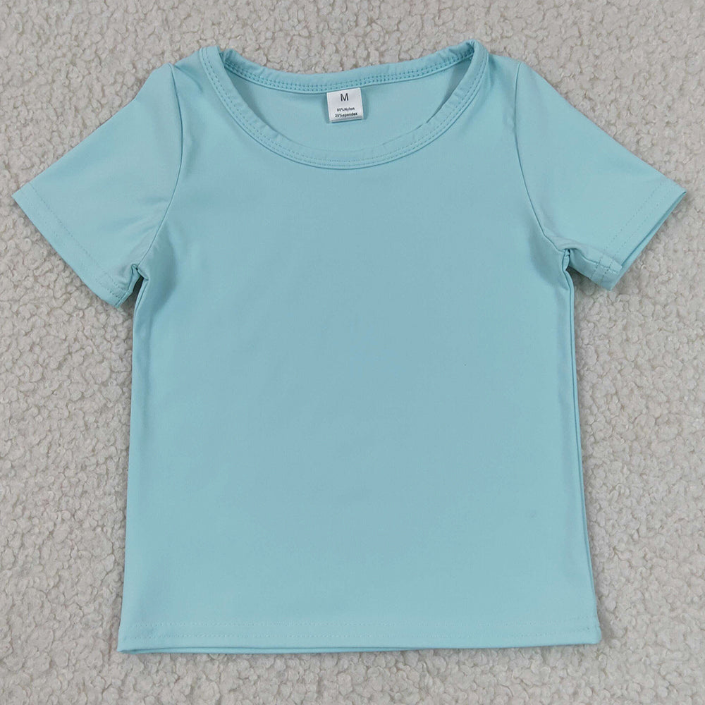 Baby Girls Light Blue Short Sleeve Yoga Active T-shirts Top GT1631