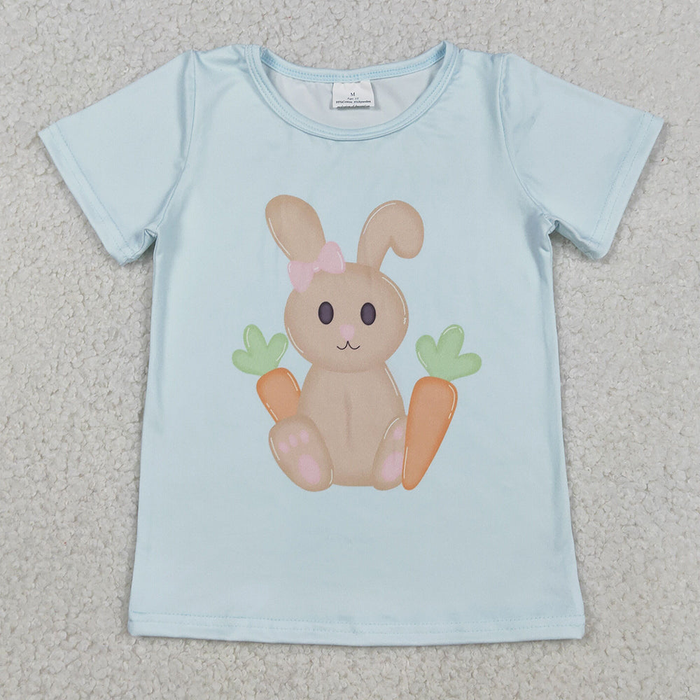 Baby Girls T-shirts Short Sleeve Rabbits Carrots Easter T-shirts Top GT1395 12.3