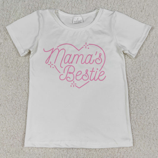 Baby Girls T-shirts Short Sleeve Mama's Bestie Hearts T-shirts Top GT1565 1.12