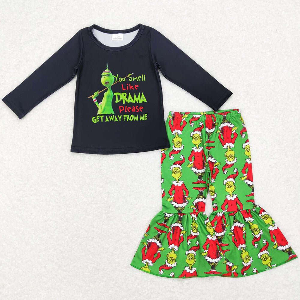 Boutique Baby Girls Clothes Christmas Bell Bottom Pants Sets GLP0999