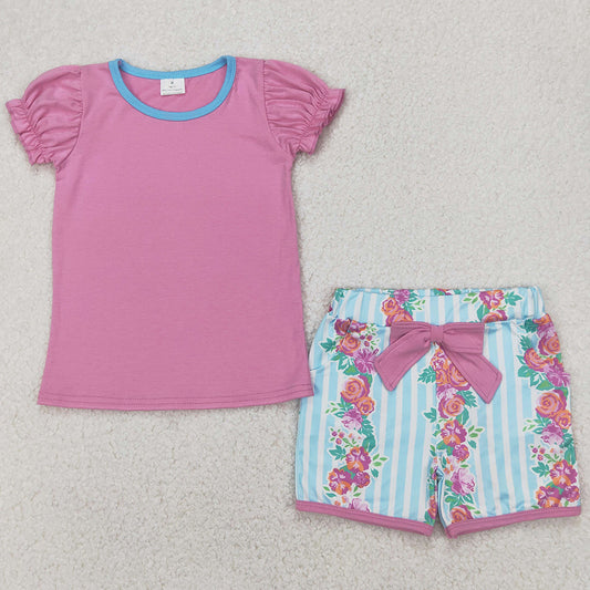 Baby Girls Clothes Lavender Tee Shirts Floral Pockets Shorts Sets GSSO2389 4.1