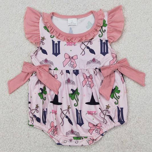 Baby Infant Girls Rompers Pink Princess Bow Ruffle Rompers SR2650 3.25